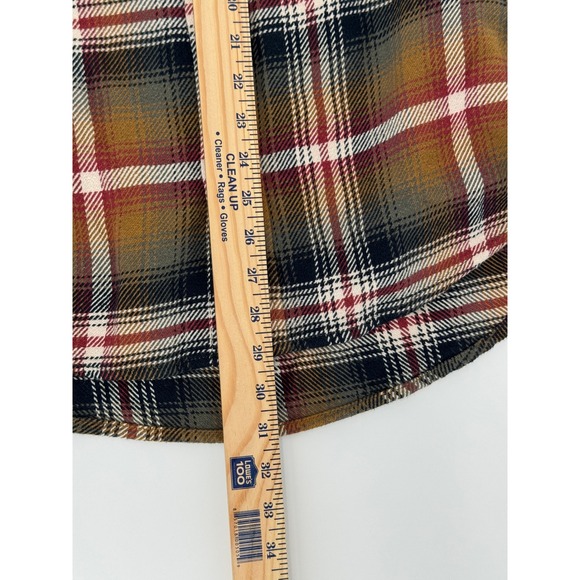 Orvis Mens Plaid Flannel Shacket Large Heavy Pocket‎ Shirt Browns Outdoors - Picture 10 of 15